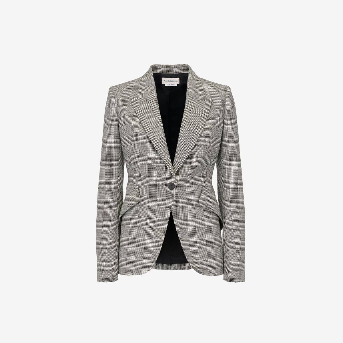 ALEXANDER MCQUEEN - Prince of Wales Peak Shoulder Jacket - Item 797926QJAEH1080